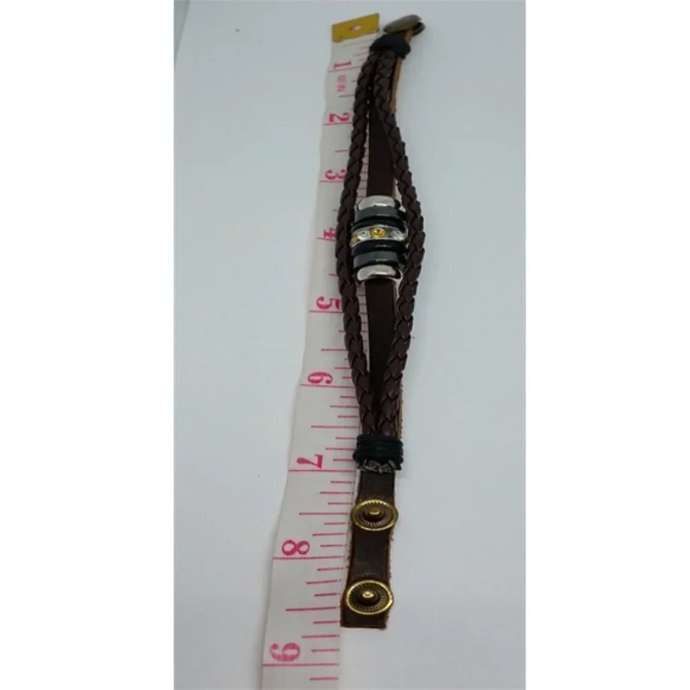 BUNDLE lot 2 boho style faux leather and long wrap bracelet statement unisex